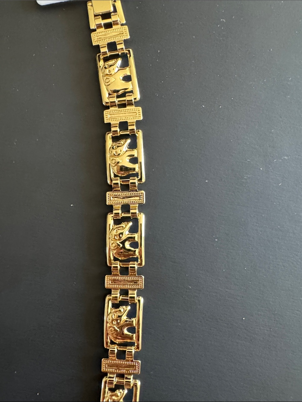 Gold Tone Decorative Link Bracelet